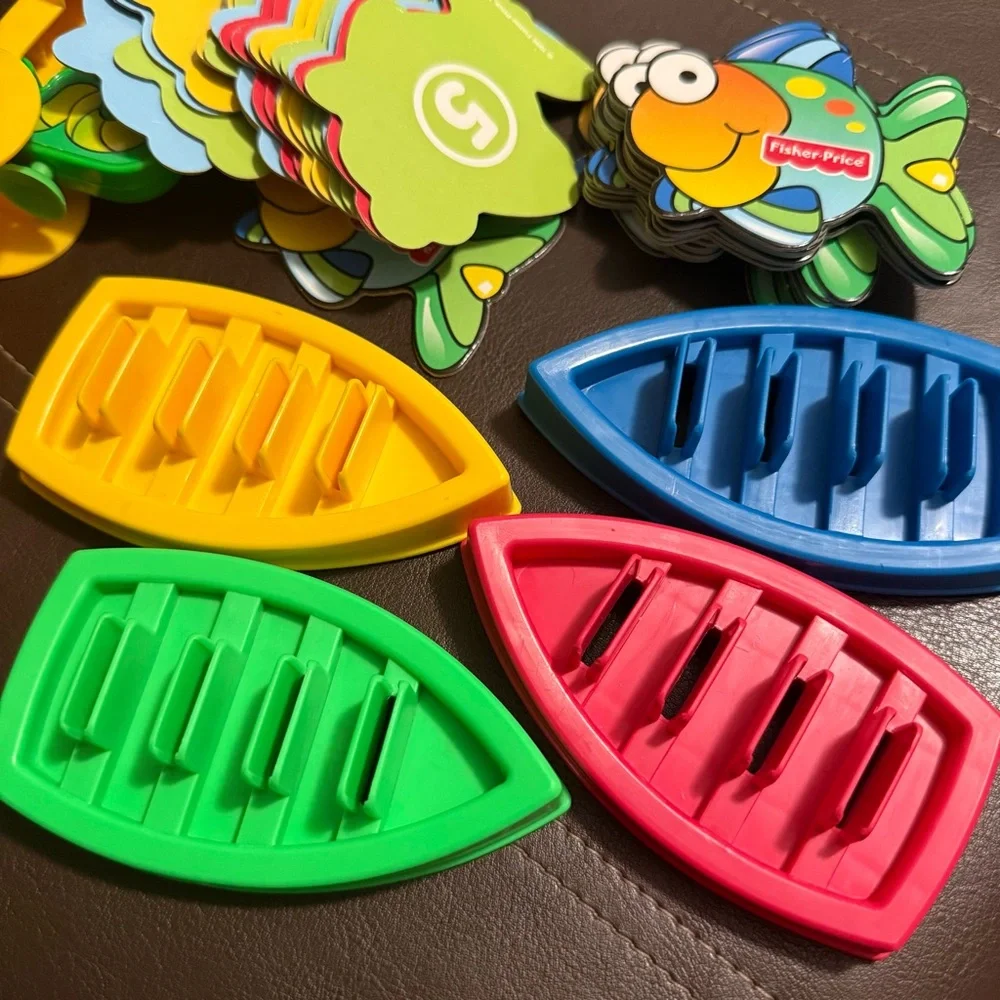 Vintage Fisher Price Go Fish Color Matching Game open box
